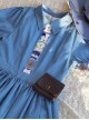 Paw Patrol Series Sweet Daily Cute Vintage Denim Cartoon Puppy Print College Style School Lolita Puff Sleeves Dress