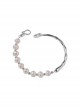 Silver Exquisite Stylish Simplicity Urban Beauty Asymmetric Electroplated Alloy Twig Pearl Chain Classic Lolita Bracelet