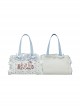 Little Animal Tailor Shop Series Cute Retro Doll Ruffle Print Satin Mercerized Bowknot Sweet Lolita Crossbody Bag