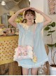 Little Animal Tailor Shop Series Cute Retro Doll Ruffle Print Satin Mercerized Bowknot Sweet Lolita Crossbody Bag
