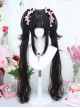 Little Milk Bun Series Cute Flat Bangs Tiger Mouth Clip Twin Ponytails Sweet Lolita Wig