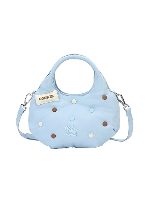 Girls Casual Magnetic Buckle Biscuit Adzuki Beans Soft Cute Casual Portable Kawaii Fashion Crossbody Bag