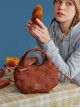 Girls Casual Magnetic Buckle Biscuit Adzuki Beans Soft Cute Casual Portable Kawaii Fashion Crossbody Bag