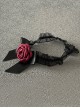 Handmade Subculture Bowknot Black Lace Red Rose Gothic Lolita Thigh Circle Accessory Leg Rings