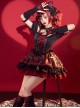 Shibuya Kitty Series Black Red Plaid Ribbon Bowknot Idol Subculture Y2K Bare Shoulders Punk Lolita Dress