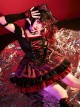 Shibuya Kitty Series Black Red Plaid Ribbon Bowknot Idol Subculture Y2K Bare Shoulders Punk Lolita Dress