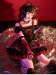 Shibuya Kitty Series Black Red Plaid Ribbon Bowknot Idol Subculture Y2K Bare Shoulders Punk Lolita Dress