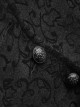 Gothic Style Exquisite Jacquard Fabric Retro Buttons Adjustable Buckle On The Back Black Men's Vest