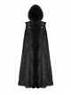 Gothic Style Imitation Wool Grass Fabric Vintage Metal Button Woven Lace Decoration Warm Black Winter Cape