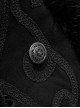 Gothic Style Imitation Wool Grass Fabric Vintage Metal Button Woven Lace Decoration Warm Black Winter Cape