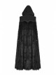 Gothic Style Imitation Wool Grass Fabric Vintage Metal Button Woven Lace Decoration Warm Black Winter Cape