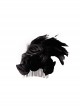 Gothic Style Elegant Rose Handmade Feather Decoration Ladies Black Sexy Headdress