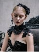 Gothic Style Elegant Rose Handmade Feather Decoration Ladies Black Sexy Headdress
