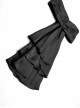 Gothic Style High Collar Ruffled Bow Tie Accordion Pleat Decoration Vintage Black Men's Long Lantern Sleeves Shirt