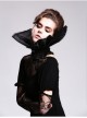Gothic Style Exquisite Stand-Up Collar Lace Retro Old Plum Button Weft Velvet Black Lace Collar