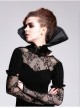 Gothic Style Exquisite Stand-Up Collar Lace Retro Old Plum Button Weft Velvet Black Lace Collar