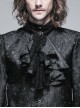Gothic Style Handsome Lace Jacquard Lace Front Center Gorgeous Gem Embellishment Men's Black Collar