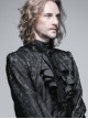 Gothic Style Handsome Lace Jacquard Lace Front Center Gorgeous Gem Embellishment Men's Black Collar