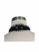 Gothic Style Handsome Lace Jacquard Lace Front Center Gorgeous Gem Embellishment Men's Black Collar