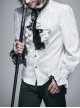Gothic Style Handsome Lace Jacquard Lace Front Center Gorgeous Gem Embellishment Men's Black And White Collar Ornaments