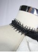 Gothic Style Handsome Lace Jacquard Lace Front Center Gorgeous Gem Embellishment Men's Black And White Collar Ornaments