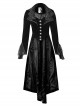 Gothic Style Retro Layered Lapel Velvet Gorgeous Long Tail Exquisite Lace Elegant Black Long Sleeves Coat
