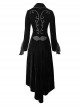 Gothic Style Retro Layered Lapel Velvet Gorgeous Long Tail Exquisite Lace Elegant Black Long Sleeves Coat