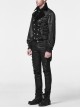 Gothic Style Elegant Lapel Flocked Pattern Exquisite Double Breasted Design Retro Swallowtail Hem Black Vest