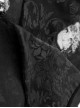 Gothic Style Elegant Lapel Flocked Pattern Exquisite Double Breasted Design Retro Swallowtail Hem Black Vest