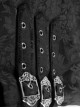 Gothic Style Elegant Lapel Flocked Pattern Exquisite Double Breasted Design Retro Swallowtail Hem Black Vest