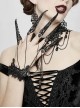 Punk Style Sexy Lace Metal Chain Splicing Finger Sleeves Front Center Diamond Decoration Ladies Adjustable Finger Chain