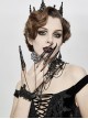 Punk Style Sexy Lace Metal Chain Splicing Finger Sleeves Front Center Diamond Decoration Ladies Adjustable Finger Chain
