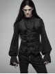Gothic Style Exquisite Jacquard Dark Pattern Retro Metal Buckle Palace Black Gentleman Slim Vest