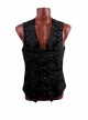 Gothic Style Exquisite Jacquard Dark Pattern Retro Metal Buckle Palace Black Gentleman Slim Vest