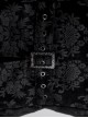 Gothic Style Exquisite Jacquard Dark Pattern Retro Metal Buckle Palace Black Gentleman Slim Vest