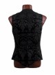 Gothic Style Exquisite Jacquard Dark Pattern Retro Metal Buckle Palace Black Gentleman Slim Vest