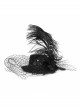 Gothic Style Elegant Chiffon Rose Detachable Large Feather Black Ladies Mini Hat Headdress