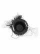 Gothic Style Elegant Chiffon Rose Detachable Large Feather Black Ladies Mini Hat Headdress