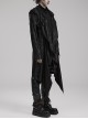 Gothic Style Dark Decadent Knitted Material Small Barbell Rope Design Black Loose Hooded Long Coat