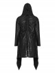 Gothic Style Dark Decadent Knitted Material Small Barbell Rope Design Black Loose Hooded Long Coat