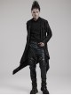 Gothic Style Dark Decadent Knitted Material Small Barbell Rope Design Black Loose Hooded Long Coat