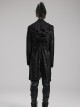 Gothic Style Dark Decadent Knitted Material Small Barbell Rope Design Black Loose Hooded Long Coat