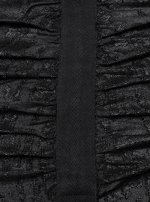 Gothic Style Dark Decadent Knitted Material Small Barbell Rope Design Black Loose Hooded Long Coat