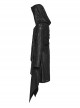 Gothic Style Dark Decadent Knitted Material Small Barbell Rope Design Black Loose Hooded Long Coat