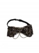 Gothic Style Personality Crack Bow Tie Adjustable Elastic Buckle Brown Metal Decoration Women's Necklaces