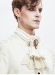 Punk Style Elegant Tassel Jacquard Splicing Lace Front Center Gem Embellishment White Neutral Collar