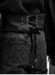 Gothic Style Gorgeous Three-Dimensional Jacquard Front Center Solid Wool Detachable Zipper Black Rope Belt