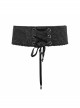 Gothic Style Gorgeous Three-Dimensional Jacquard Front Center Solid Wool Detachable Zipper Black Rope Belt