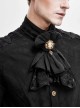Gothic Elegant Tassel Jacquard Stitching Lace Hem Bottom Pin Clip Black Neutral Collar
