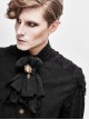 Gothic Elegant Tassel Jacquard Stitching Lace Hem Bottom Pin Clip Black Neutral Collar